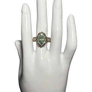 Michael Valitutti 925 Sterling Silver Two Tone Green Amethyst Cluster Ring J-9P